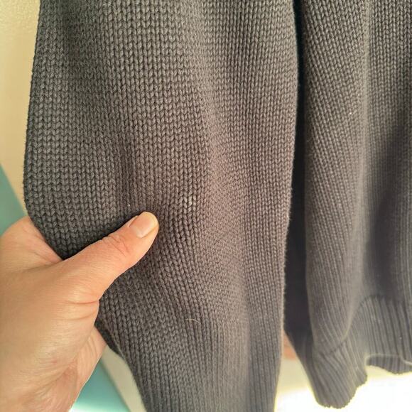 Leonard Frisbie Peru 100% PIMA Cotton Black Knit Casual Button Down Cardigan M - Picture 12 of 12